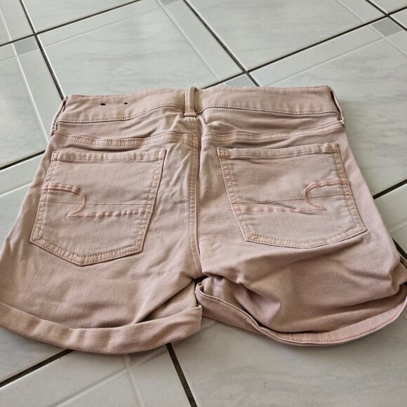 American Eagle Midi Twill Shorts Blush Pink 2 - Picture 3 of 4
